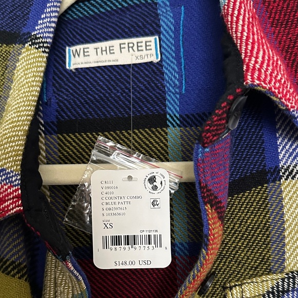 Free People We The Free Winnie Plaid Shirt in County Combo - Picture 6 of 8